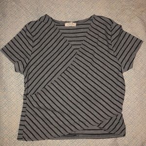 Grey and black crop top